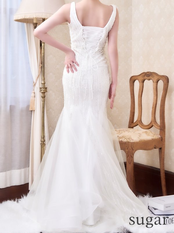 画像9: Lサイズあり【JEAN MACLEAN/ジャンマクレーン】スパンコール/ マーメイド/ ノースリーブ/ ビーズ刺繍/ ロングドレス/ キャバドレスlong【HC02】