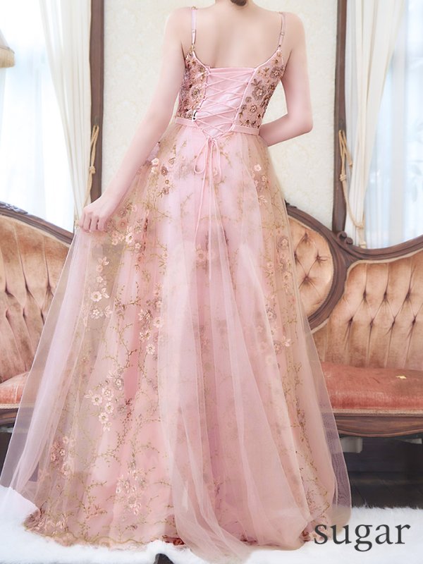 画像14: Lサイズあり【JEAN MACLEAN/ジャンマクレーン】ノースリーブ/ フラワー刺繍/ チュール/ レース/ Aライン/ フレア/ プリンセスロング/ ロングドレス/ キャバドレス long【HC02】