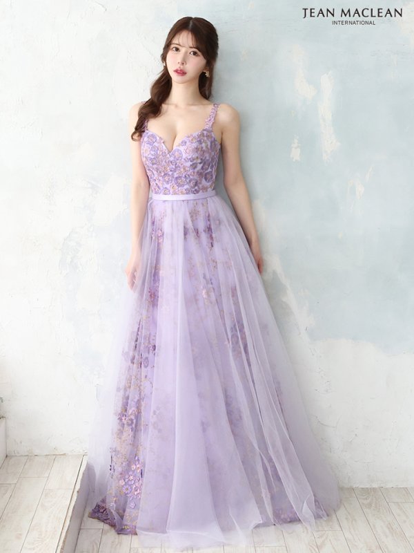 画像4: Lサイズあり【JEAN MACLEAN/ジャンマクレーン】ノースリーブ/ フラワー刺繍/ チュール/ レース/ Aライン/ フレア/ プリンセスロング/ ロングドレス/ キャバドレス long【HC02】