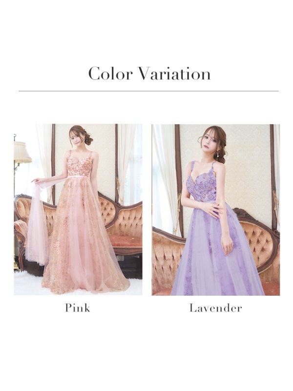 画像19: Lサイズあり【JEAN MACLEAN/ジャンマクレーン】ノースリーブ/ フラワー刺繍/ チュール/ レース/ Aライン/ フレア/ プリンセスロング/ ロングドレス/ キャバドレス long【HC02】