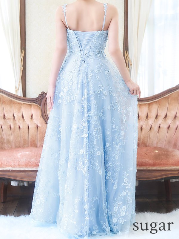 画像12: Lサイズあり【JEAN MACLEAN/ジャンマクレーン】フラワー刺繍/ スパンコール/ レース/ ノースリーブ/ Aライン/ フレア/ ロング/ キャバドレス long【HC02】