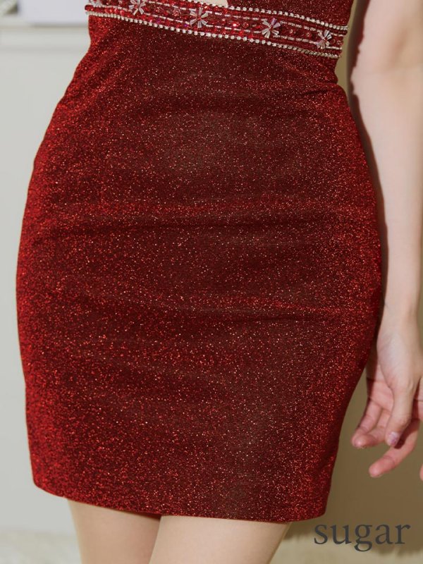 画像15: XSサイズあり【IRMA/イルマ】ビジュー/ ラメニット/ カットアウト/ ノースリーブ/ タイト/ ミニドレス/ キャバドレス【HC02】