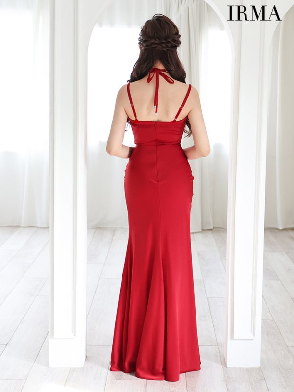 画像4: 【IRMA/イルマ】シンプル/ ワンカラー/ クロスネック/ スリット/ マーメイド/ ロングドレス/ キャバドレス long【HC02】