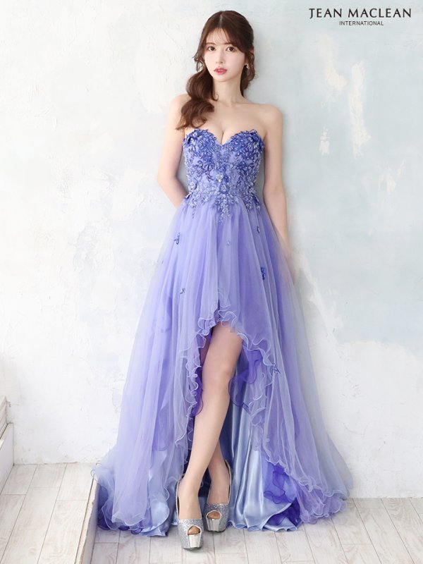 画像4: 【JEAN MACLEAN/ジャンマクレーン】ベア/ ビーズ/ 刺繍/ テールカット/ チュール/ Aライン/ フレア/ ショートインロング/ ロングドレス/ キャバドレス long【HC02】