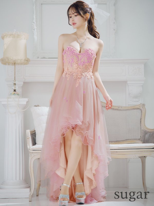 画像15: 【JEAN MACLEAN/ジャンマクレーン】ベア/ ビーズ/ 刺繍/ テールカット/ チュール/ Aライン/ フレア/ ショートインロング/ ロングドレス/ キャバドレス long【HC02】