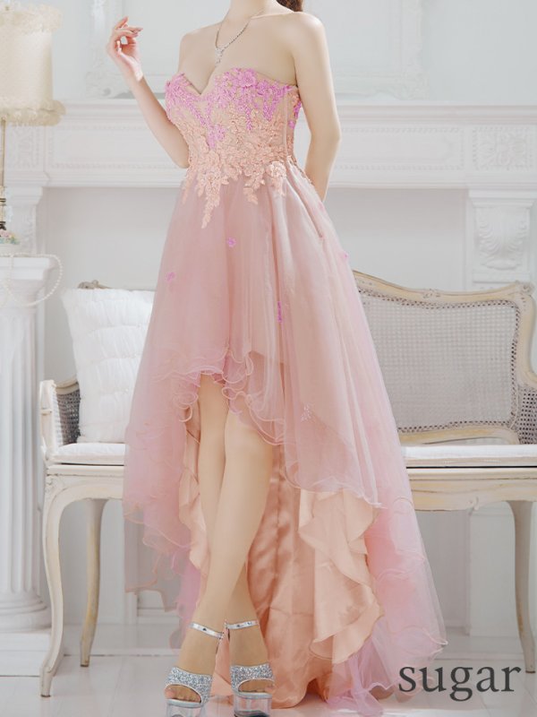 画像16: 【JEAN MACLEAN/ジャンマクレーン】ベア/ ビーズ/ 刺繍/ テールカット/ チュール/ Aライン/ フレア/ ショートインロング/ ロングドレス/ キャバドレス long【HC02】