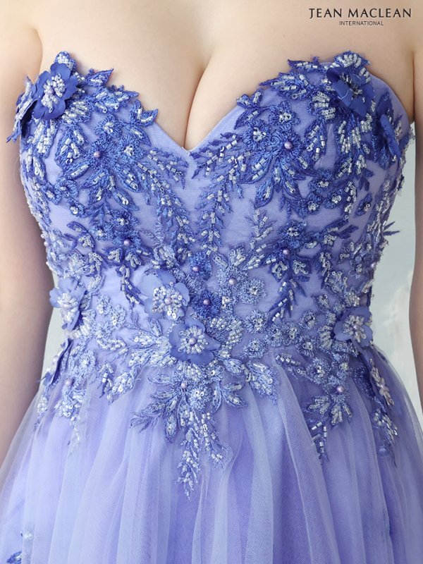 画像6: 【JEAN MACLEAN/ジャンマクレーン】ベア/ ビーズ/ 刺繍/ テールカット/ チュール/ Aライン/ フレア/ ショートインロング/ ロングドレス/ キャバドレス long【HC02】