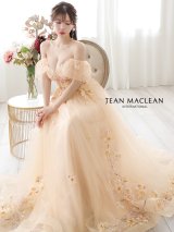 Lサイズあり【JEAN MACLEAN/ジャンマクレーン】2way/ パフスリーブ付き/ 立体フラワー/ ベア/ Aライン/ フレア/ プリンセス/ ロングドレス/ キャバドレス long[OF2A]【一部予約商品/5月下旬-6月上旬発送予定】