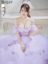 Lサイズあり【JEAN MACLEAN/ジャンマクレーン】2way/ パフスリーブ付き/ 立体フラワー/ ベア/ Aライン/ フレア/ プリンセス/ ロングドレス/ キャバドレス long[OF2A]【一部予約商品/5月下旬-6月上旬発送予定】