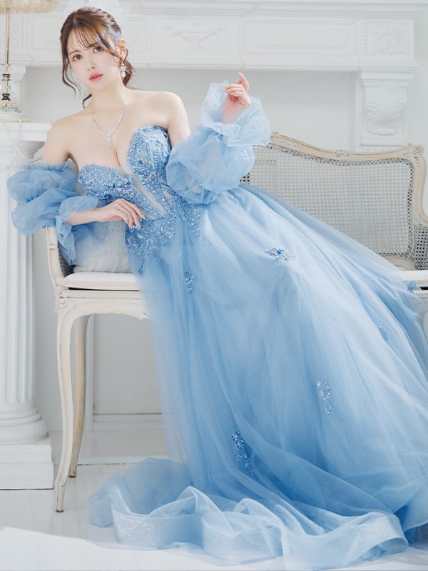 ブルー  モデル:ゆめ 身長:160cm:Mサイズ