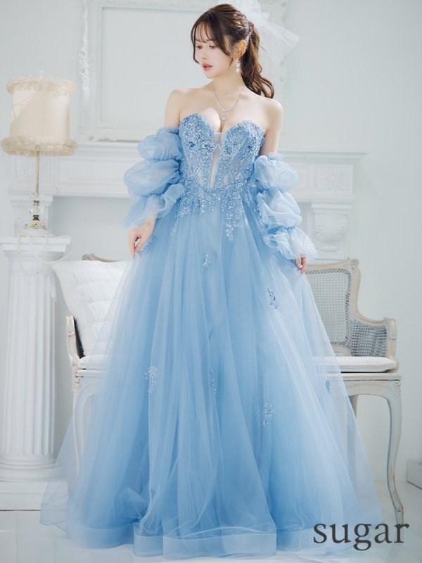 ブルー  モデル:ゆめ 身長:160cm:Mサイズ