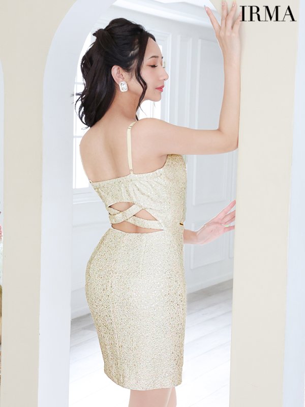 画像16: XSサイズあり【IRMA/イルマ】スパンコール/ ラメニット/ キャミソール/ フロントジップ/ タイト/ ミニドレス/ キャバドレス【HC02】