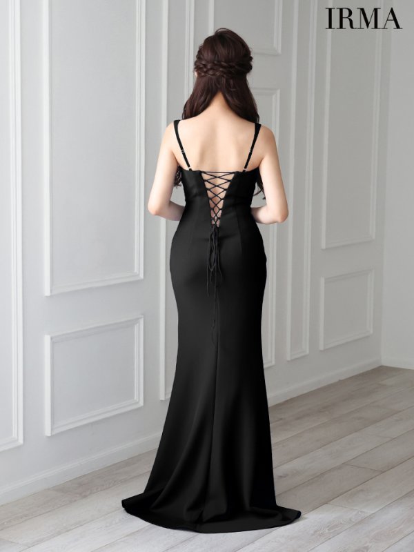 画像4: 【IRMA/イルマ】ウエストシアー/ ビジュー/ キャミソール/ バックスピンドル/ スリット/ ロングドレス/ キャバドレス long【HC02】