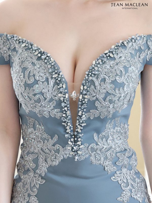 画像7: 【JEAN MACLEAN/ジャンマクレーン】オフショルダー/ 刺繍/ ビジュー/ スリット/ マーメイド/ ロングドレス/ キャバドレスlong【HC02】