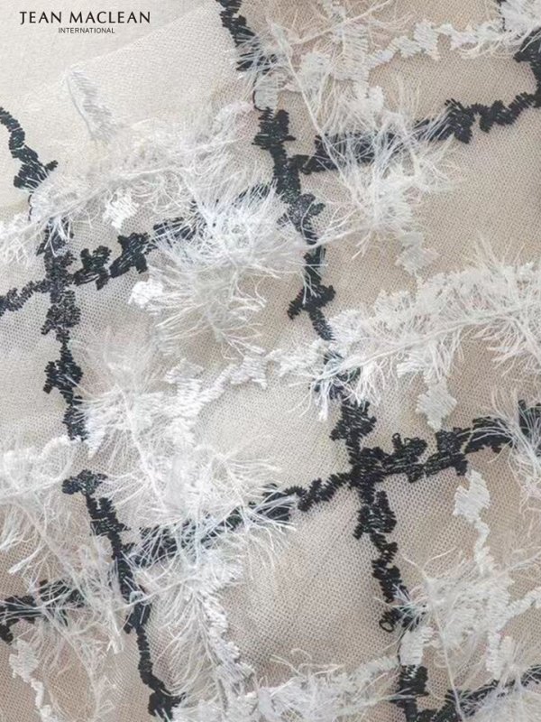 画像9: Lサイズあり【JEAN MACLEAN/ジャンマクレーン】モールレース/ シアー/ 半袖/ 袖あり/ タック/ ひざ丈/ テールカット/ フレア/ ミディアムドレス/ キャバドレス【HC02】