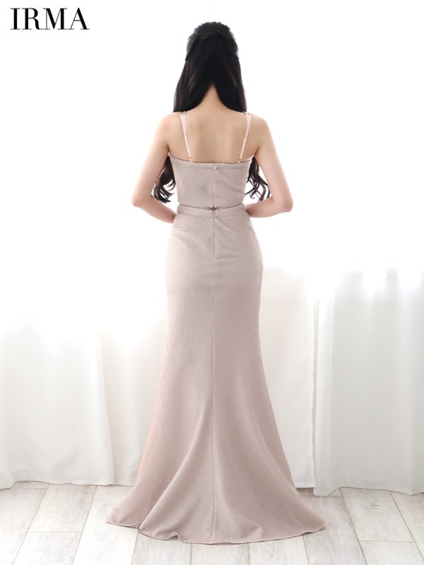 画像5: 【IRMA/イルマ】ラメニット/ ビジュー/ ノースリーブ/ スリット/ マーメイド/ ツーピース/ ロングドレス/ キャバドレス long【HC02】