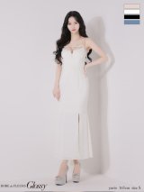 Lサイズあり【Glossy/グロッシー】チェーン/ ショルダー/ サテン/ スリット/ マーメイド/ ロングドレス/ キャバドレス[OF08]