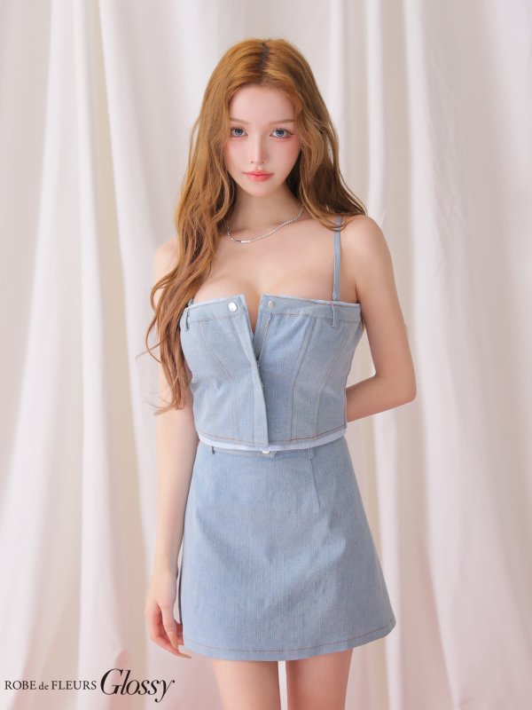 ブルー　モデル：しおん　身長：158cm　着用サイズ：Sサイズ