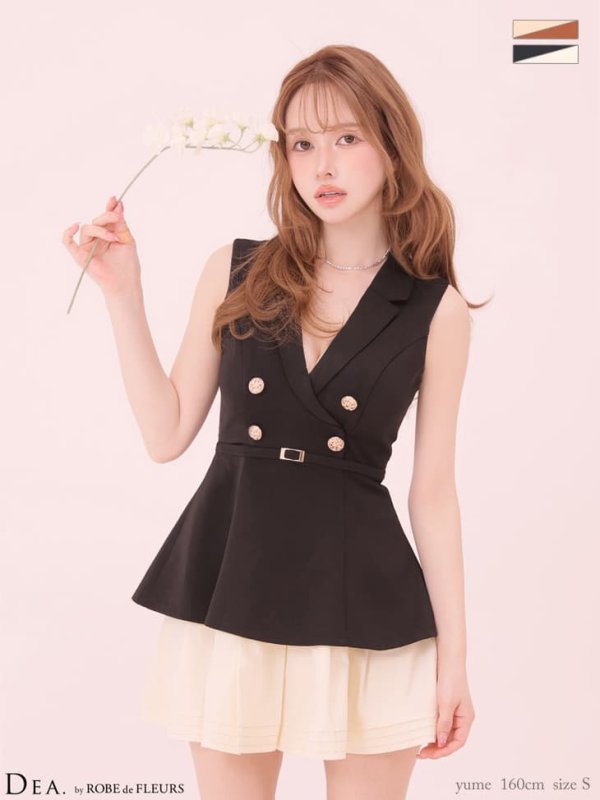 ブラックxアイボリー　モデル：ゆめ　身長：160cm　着用サイズ：Sサイズ　