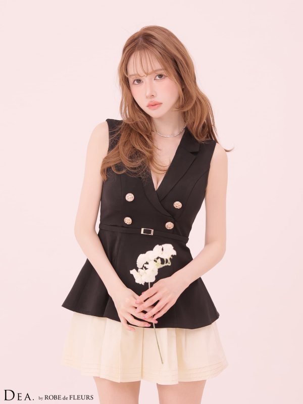 ブラックxアイボリー　モデル：ゆめ　身長：160cm　着用サイズ：Sサイズ　