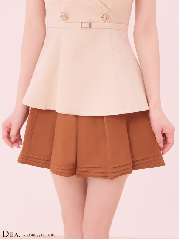 ベージュxブラウン　モデル：ゆめ　身長：160cm　着用サイズ：Sサイズ　