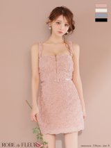 【予約商品/8月上旬発送予定】XSサイズあり【ROBE de FLEURS/ローブドフルール】ガーリーローズレース/ サテン/ タイト/ ミニドレス/ キャバドレス[OF2]
