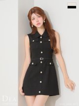 【予約商品/6月下旬発送予定】XSサイズあり【DEA./ディア】パイピング/ ノースリーブ/ ベルト/ ミニドレス/ キャバドレス[OF2]