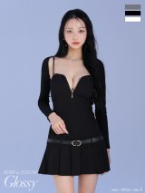 【予約商品/6月上旬発送予定】XSサイズあり【ROBE de FLEURS Glossy/ローブ・ド・フルール グロッシー】ボレロ着脱可能/ ローベルトデザイン/ プリーツ/ ミニドレス/ キャバドレス[OF2]