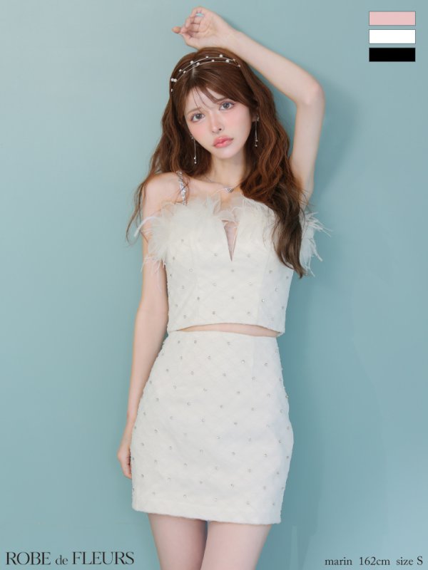 ホワイト　モデル：まりん　身長：164cm　着用サイズ：Sサイズ