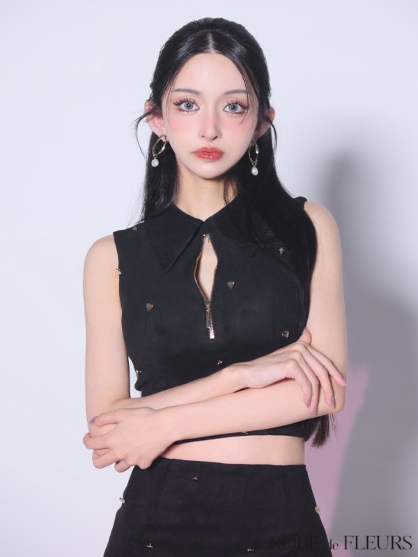 ブラック モデル：まおちゃる　身長：158cm　着用サイズ：Sサイズ