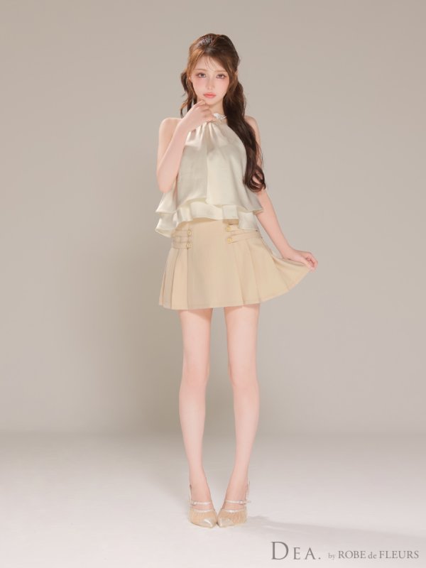 アイボリーxベージュ モデル：ももか　身長：156cm　着用サイズ：Sサイズ