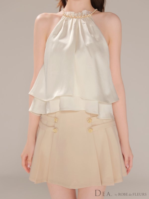 アイボリーxベージュ モデル：ももか　身長：156cm　着用サイズ：Sサイズ