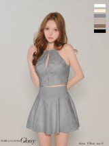 XSサイズあり【Glossy/グロッシー】チェックレース/ ツイル/ セットアップ/ フレア/ ミニドレス/ キャバドレス[OF08]