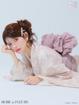 【ROBE de FLEURS/ローブドフルール】 Sheer floral embroidered lace/シアーフローラル刺繍レース浴衣 