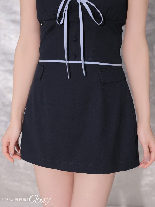 ネイビー×ブルー　モデル：ももか　身長：156cm　着用サイズ：Sサイズ