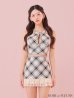 ホワイトチェック モデル：ハニ　身長：162cm　着用サイズ：Sサイズ