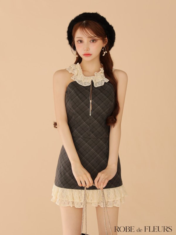 ブラックチェック モデル：ももか　身長：156cm　着用サイズ：Sサイズ