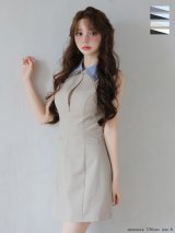 XSサイズあり【ROBE de FLEURS/ローブドフルール】襟付き/ ノースリーブ/ タイト/ ミニドレス/ キャバドレス[OF08]