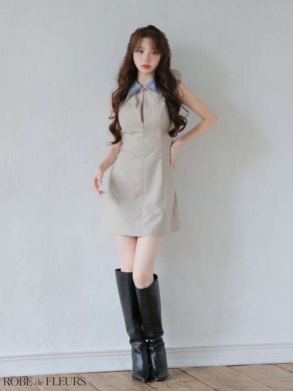 サンドベージュ　モデル：ももか　身長：156cm　着用サイズ：Sサイズ