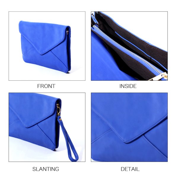 画像6: フェイクレザークラッチバッグ[OF04]