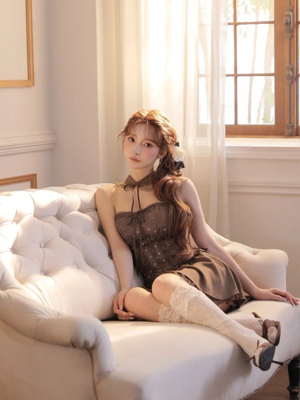 ブラウン　モデル：まみ　身長：161cm　着用サイズ：Sサイズ