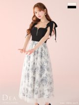 【予約商品/5月中旬発送予定】XS-Lサイズあり【DEA.by ROBE de FLEURS/ディアバイローブドフルール】花柄チュール/ 肩リボン/ フレア/ ロング/ ワンピース/ ミモレ丈/ ミディアムドレス/ キャバドレス long[OF2]