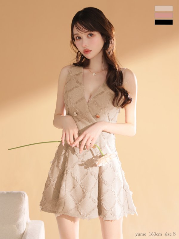 ベージュ モデル：ゆめ　身長：160cm　着用サイズ：Sサイズ