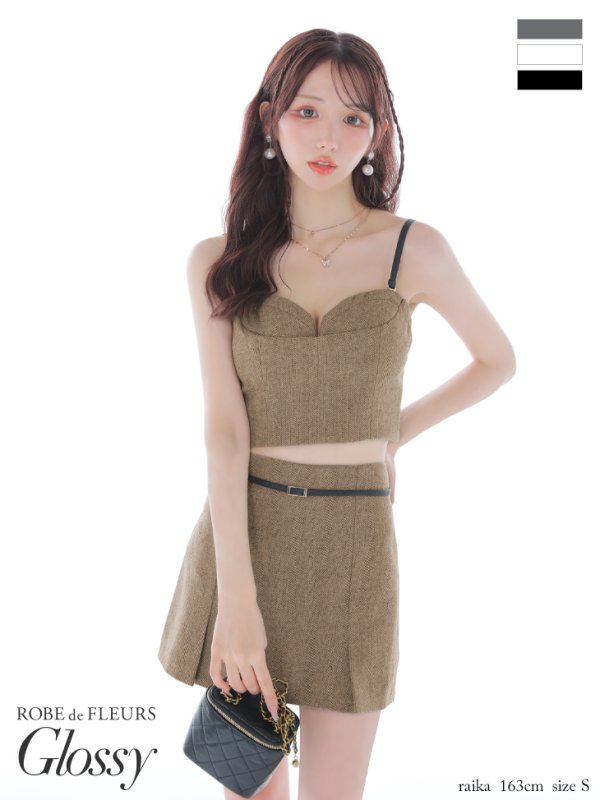 ライトブラウン　モデル：らいか　身長：163cm　着用サイズ：Sサイズ