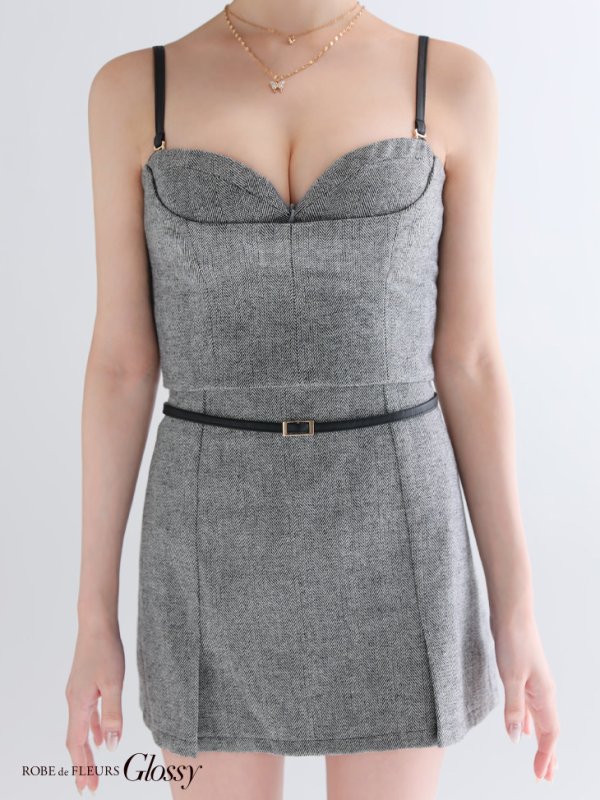 グレー　モデル：りこ　身長：156cm　着用サイズ：Sサイズ