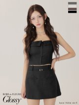 【予約商品/8月下旬発送予定】XSサイズあり【Glossy/グロッシー】ツイル/ フロントファスナー/ セットアップ/ ミニドレス/ キャバドレス[OF08]