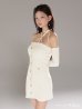 ホワイト　モデル：ハニ　身長：162cm　着用サイズ：Sサイズ