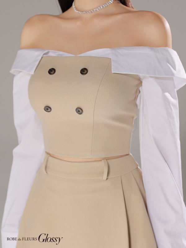 ベージュ モデル：ハニ　身長：162cm　着用サイズ：Sサイズ