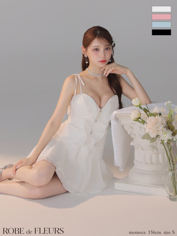ホワイト　モデル：ももか　身長：156cm　着用サイズ：Sサイズ