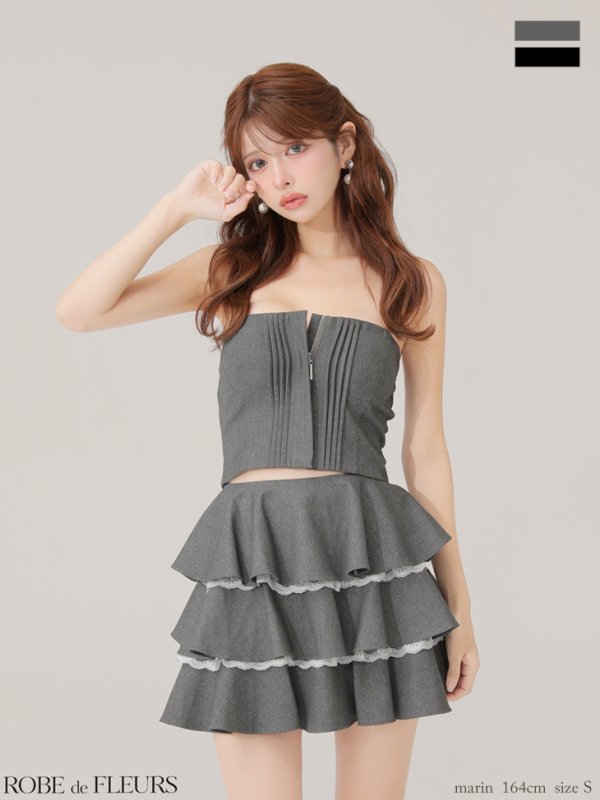 グレー　モデル：まりん　身長：164cm　着用サイズ：Sサイズ